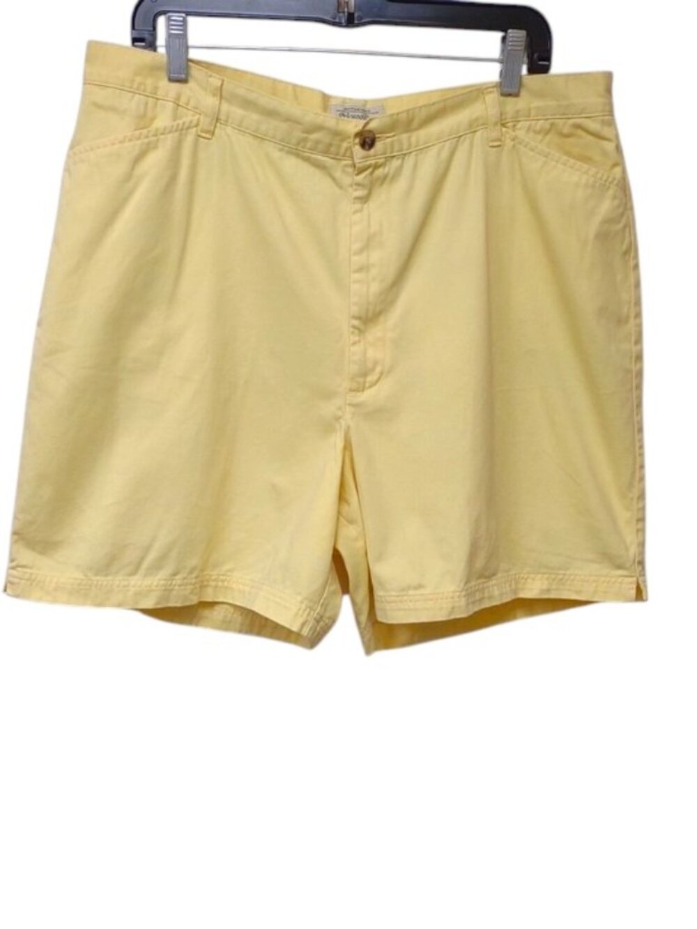 St. John's Bay Vintage 100% Cotton Butter Yellow High Waist 6" Pocketed Shorts